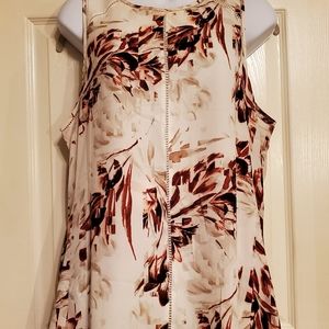 White House Black Market floral print shell large